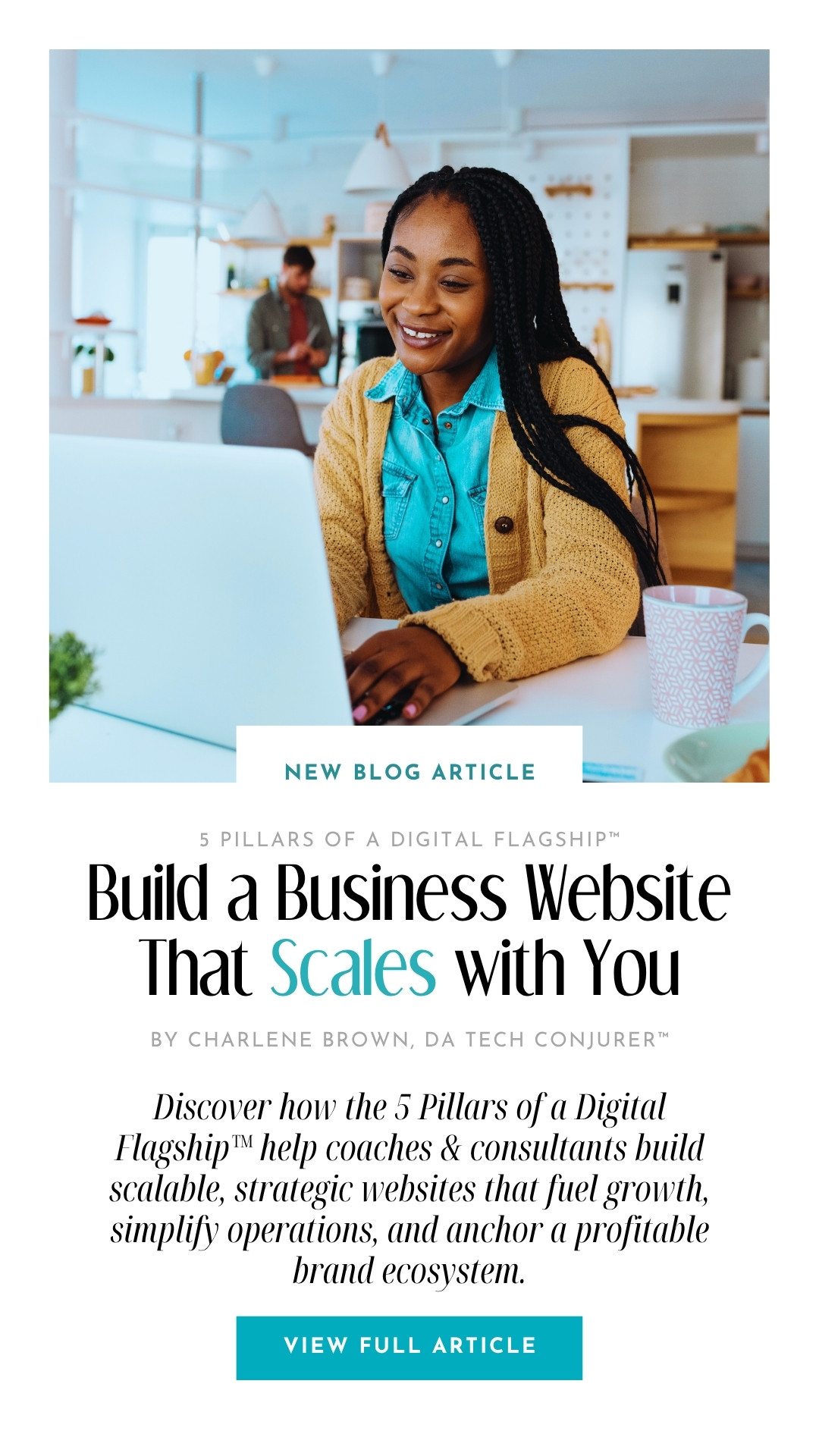 Misfit working on her digital flagship™ after learning how to build business website that scales with you