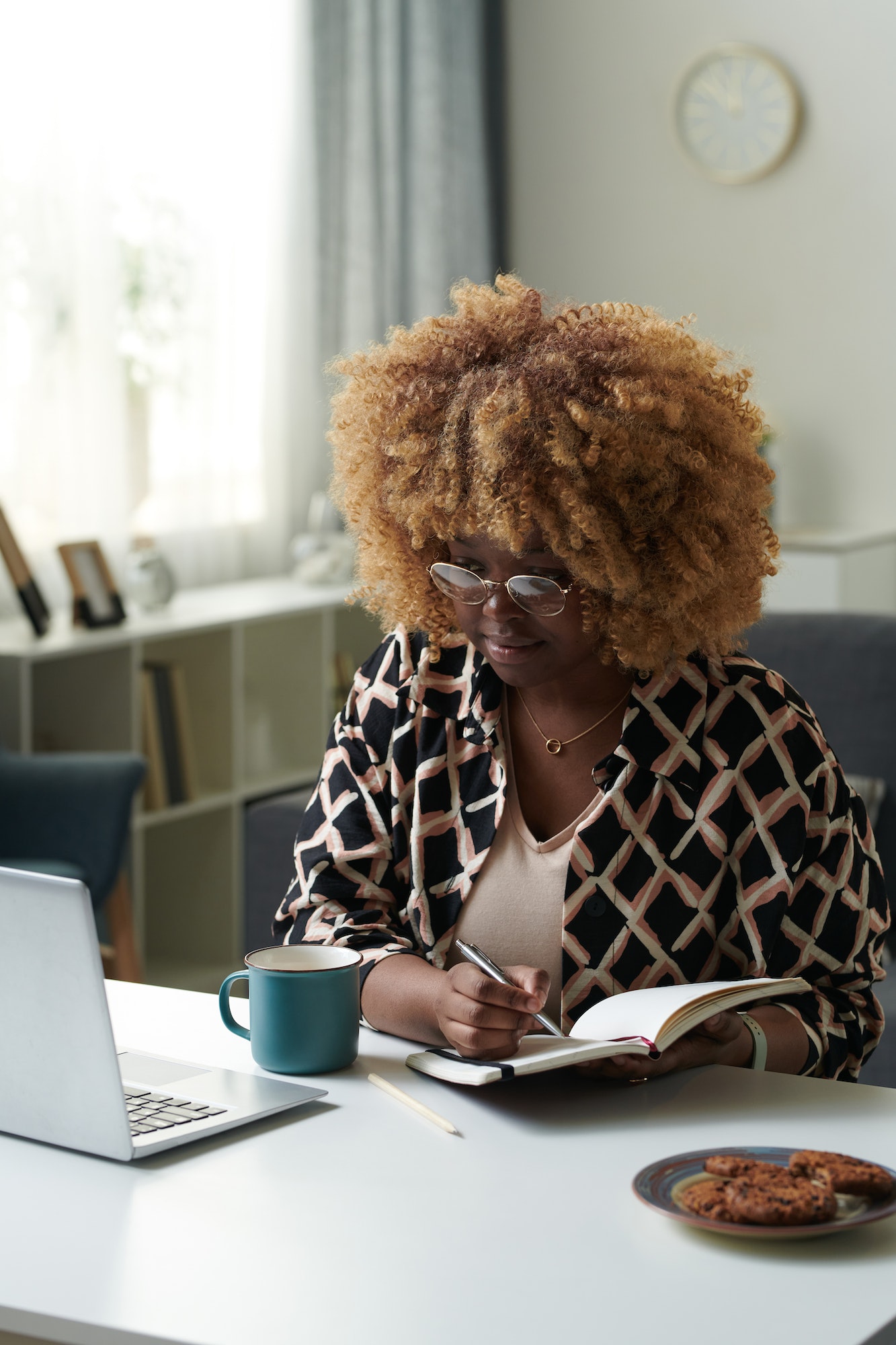 Brand Misfit working on her content and website maintenance